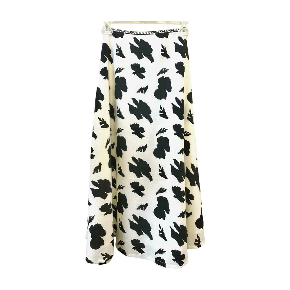 Anthropologie Sanchita Windsor Cascade Women's B/W Maxi Flare Skirt Size 00P NWT - Picture 4 of 11